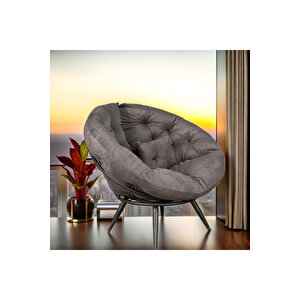 Minderli Ve Yastıklı Tekli Koltuk Berjer | Geniş Oturma Alanı | Milano Ödüllü Tasarım - Füme