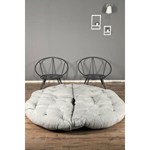 Luxury Çok Fonksiyonlu 2'li Berjer Koltuk & Yatak Olabilen Minder | Şık, Pratik, Modern, Konforlu Gri