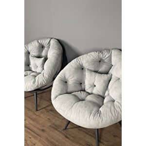 Luxury Çok Fonksiyonlu 2'li Berjer Koltuk & Yatak Olabilen Minder | Şık, Pratik, Modern, Konforlu Gri