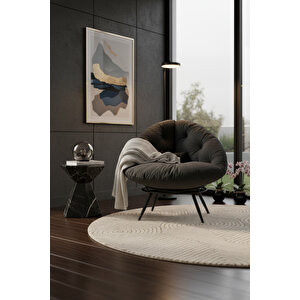 Luxury Yastıklı Minderli Tekli Koltuk Berjer | Ergonomik Oturma Alanı | Premium Kalite - Füme