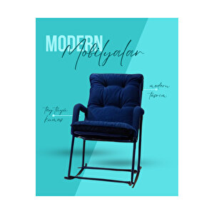 Premium Sallanır Sandalye & Dinlenme Koltuğu | Modern Tv Koltuğu, Ergonomik Yastıklı Rahat Koltuk Lacivert