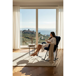 Premium Sallanır Sandalye & Dinlenme Koltuğu | Modern Tv Koltuğu, Ergonomik Yastıklı Rahat Koltuk Lacivert