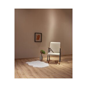 Sallanan Sandalye & Ahşap Ayaklı  | Tv Koltuğu & Dinlenme Koltuğu | Tekli Koltuk Berjer - Keten Krem