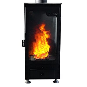 Kuntsa Sirius Üç Camlı Pelet Sobası Peletli Şömine