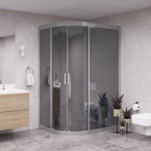 Silver Solis 6mm Reflekte Cam Asimetrik Oval Duşakabin 80x140 cm