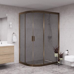 Bronze Solis 6mm Füme Cam Asimetrik Oval Duşakabin 90x130 cm