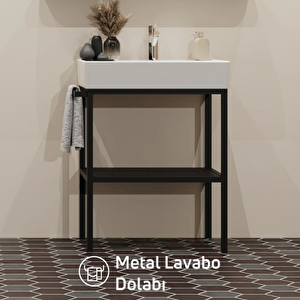 Arya Lavabo Dolabı 70 Cm Siyah