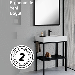 Creavit Arya Lavabo Dolabı 70 Cm Siyah