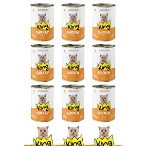 Ki̇ng Maskot Tavuklu Yavru Kedi̇ Konserve 400 Gr (12 Adet)