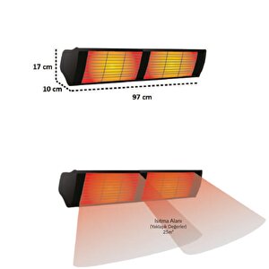 Hottable Supreme 3000 Elektrikli Dış Mekan Isıtıcı  | Rehome 44 cm