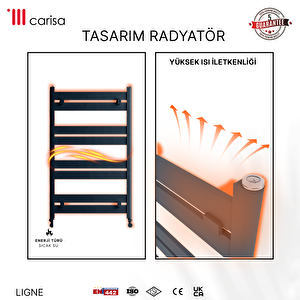 Ligne Aluminyum Havlupan 143,5x48 Cm Kumlu Siyah