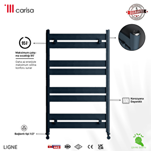 Ligne Aluminyum Havlupan 80,5x48 Cm Kumlu Antrasit