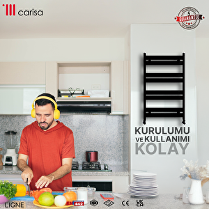 Ligne Aluminyum Havlupan 164,5x48 Cm Kumlu Siyah