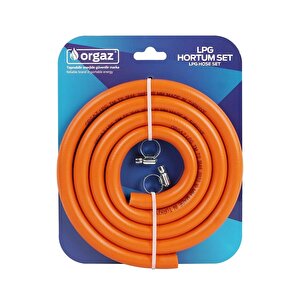 Lpg Hortum Seti 10'luk 165 Cm Turuncu (tüp Hortumu Ve Kelepçesi)
