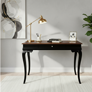 120 Cm Masif Rustik Siyah Ceviz Çalışma Masası