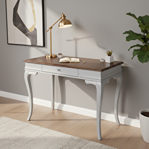 100 Cm Masif Rustik Gri Ceviz Çalışma Masası