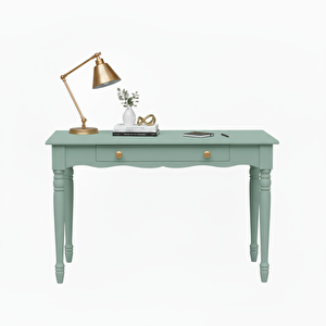 110 Cm Masif Su Yeşili Tornalı Çalışma Masası