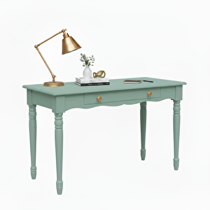 110 Cm Masif Su Yeşili Tornalı Çalışma Masası