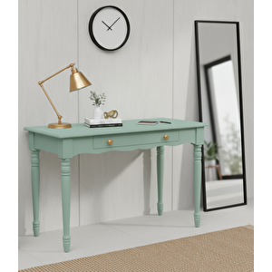 100 Cm Masif Su Yeşili Tornalı Çalışma Masası