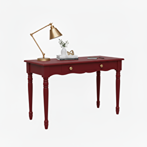 110 Cm Masif Kırmızı Tornalı Çalışma Masası