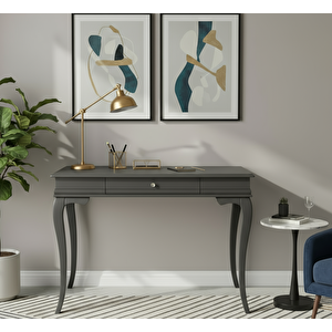 120 Cm Masif Rustik Antrasit Çalışma Masası