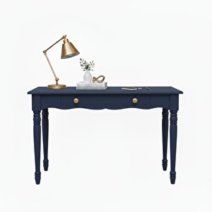 120 Cm Masif Lacivert Tornalı Çalışma Masası