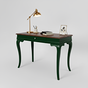 100 Cm Masif Rustik Yeşil Ceviz Çalışma Masası