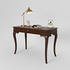 110 Cm Masif Rustik Koyu Ceviz Çalışma Masası