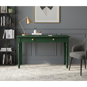 110 Cm Masif Yeşil Tornalı Çalışma Masası