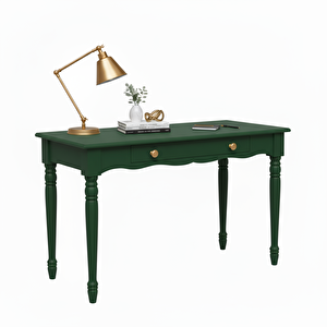 110 Cm Masif Yeşil Tornalı Çalışma Masası