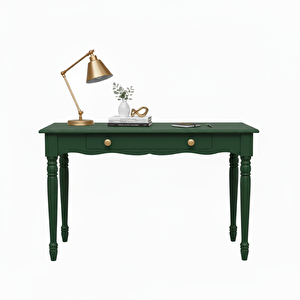 110 Cm Masif Yeşil Tornalı Çalışma Masası
