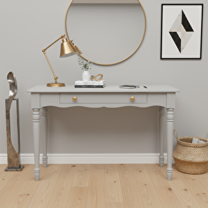 120 Cm Masif Açık Gri Tornalı Çalışma Masası