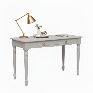 120 Cm Masif Açık Gri Tornalı Çalışma Masası