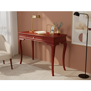 120 Cm Masif Rustik Bordo Çalışma Masası