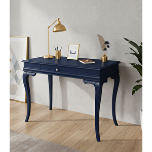 120 Cm Masif Rustik Lacivert Çalışma Masası