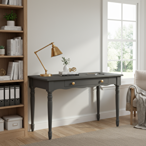 120 Cm Masif Antrasit Tornalı Çalışma Masası