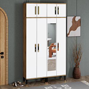 Demet-1-3-4-4 Ayaklı Aynalı Ayakkabılık Portmanto Vestiyer Dmt02