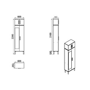 Demet-1-4 Ayaklı Aynalı Ayakkabılık Portmanto Vestiyer Dmt04