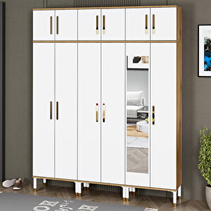 Buket-1-3-3-4-4-4 Ayaklı Aynalı Ayakkabılık Portmanto Vestiyer Bkt02