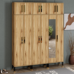 Demet-1-3-3-4-4-4 Ayaklı Aynalı Ayakkabılık Portmanto Vestiyer Dmt04