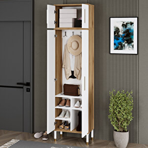 Buket-1-4 Ayaklı Aynalı Ayakkabılık Portmanto Vestiyer Bkt02