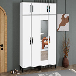 Demet-1-3-4-4 Ayaklı Aynalı Ayakkabılık Portmanto Vestiyer Dmt01