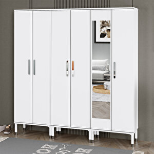 Buket-1-3-3 Ayaklı Aynalı Ayakkabılık Portmanto Vestiyer Bkt01