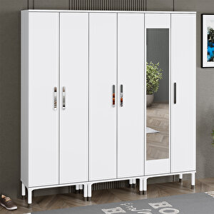 Buket-1-3-3 Ayaklı Aynalı Ayakkabılık Portmanto Vestiyer Bkt01