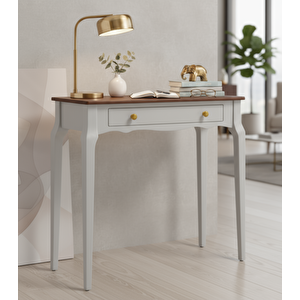 85 Cm Masif Konik Açık Gri Ceviz Dresuar