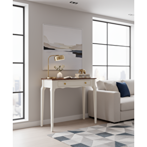 110 Cm Masif Konik Krem Ceviz Dresuar