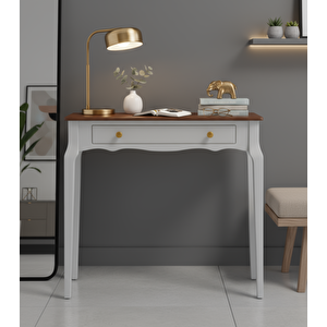 120 Cm Masif Konik Açık Gri Ceviz Dresuar