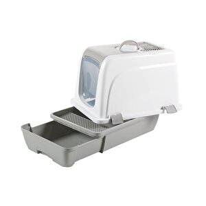 Orta Boy Çekmeceli Kapalı Kedi Tuvaleti Paspas Ve Kürek Hediyeli