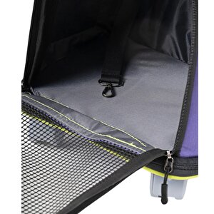 Reyo Brave Paws 4 Tekerlekli Frenli Yırtılmaz Plastik Fileli Kedi Ve Köpek Taşıma Çantası, Kedi Sırt Taşıma Çantası Mor