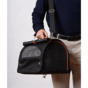 Reyo Brave Paws Flybag Plastik Yırtılmaz Fileli Kedi Ve Köpek Taşıma Çantası Seyahat Çantası Siyah 45x25x26cm